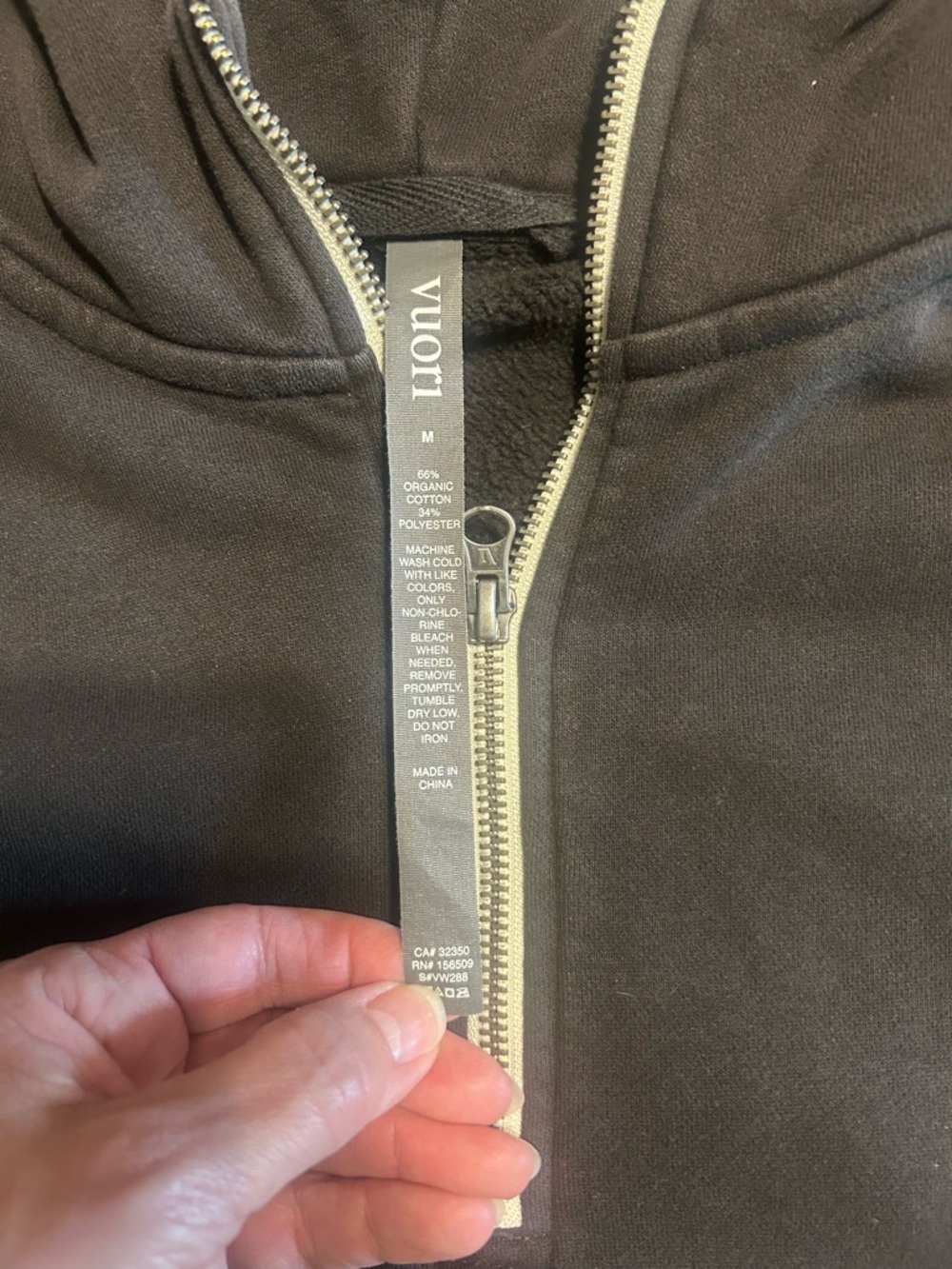 Vuori Charcoal Crewneck Sweatshirt with White Logo Patch